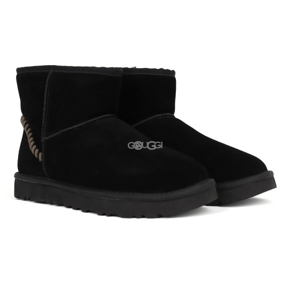 Мужские мини угги Men`s Ugg Classic Mini Deco Suede Boots Black Dressinn