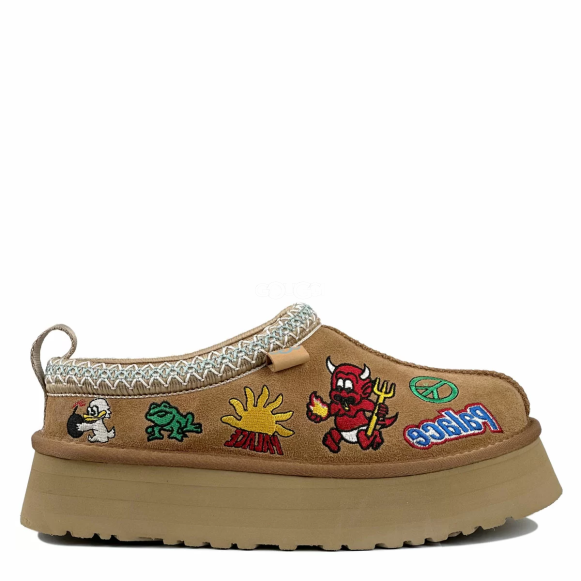 Женские слипоны Palace x Ugg Tazz Platform Chestnut