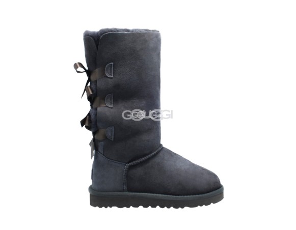 Женские высокие угги с бантиками Bailey Bow Tall Grey