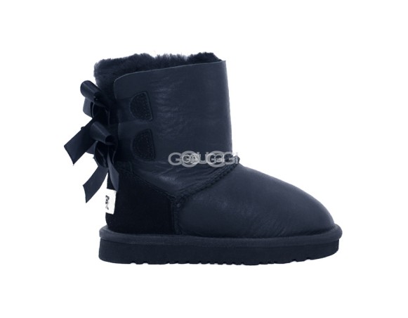 Детские угги с бантиками Kids Bailey Bow Metallic Black