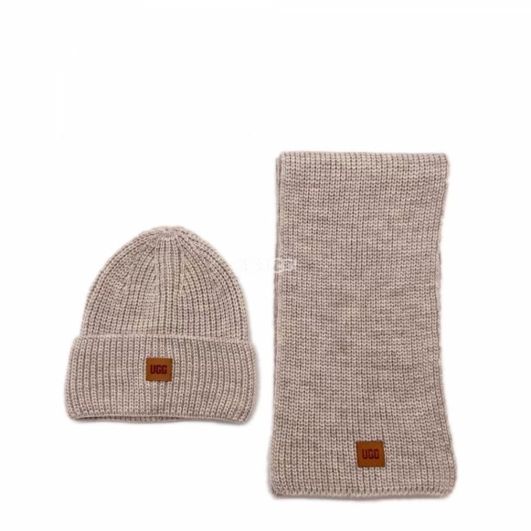 Шарф и шапка Ugg Chunky Rib Knit Beanie Sen Sand