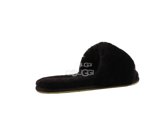 Женские тапочки Fluff Slide Slippers Chocolate