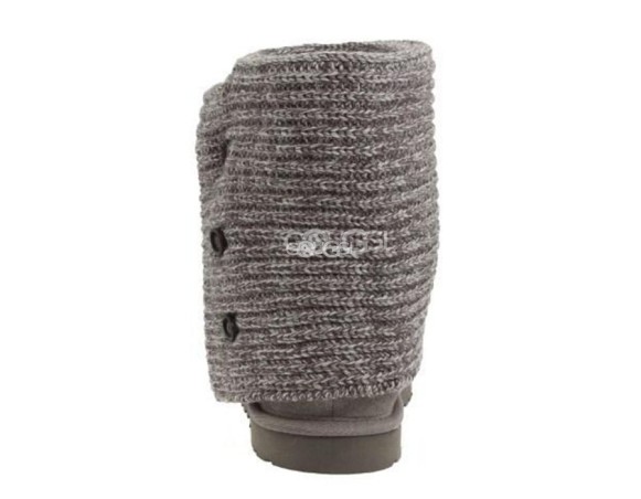 Женские короткие вязаные угги UGG Classic Cardy Grey