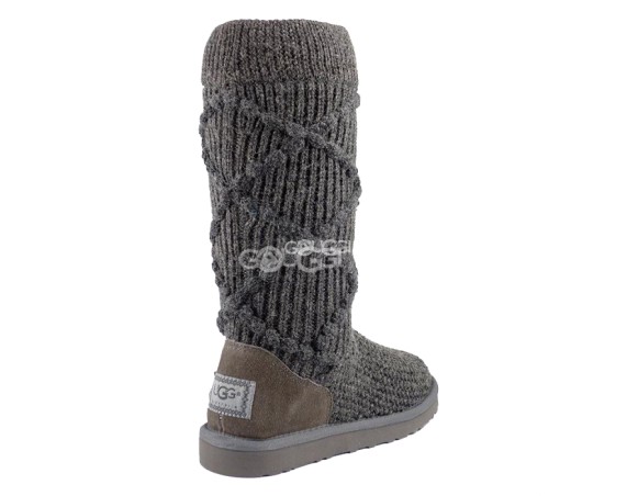Женские вязаные угги Classic Argyle Knit Grey