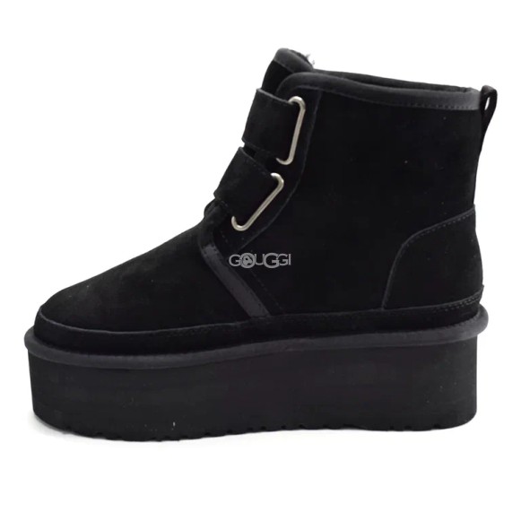 Женские короткие угги на платформе Ugg Classic Short Suede Platform Black